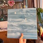 Colonial Blue/White Oceanside Fusible 96 COE (OGT 838.72F) Sheet Glass Colorado Glassworks