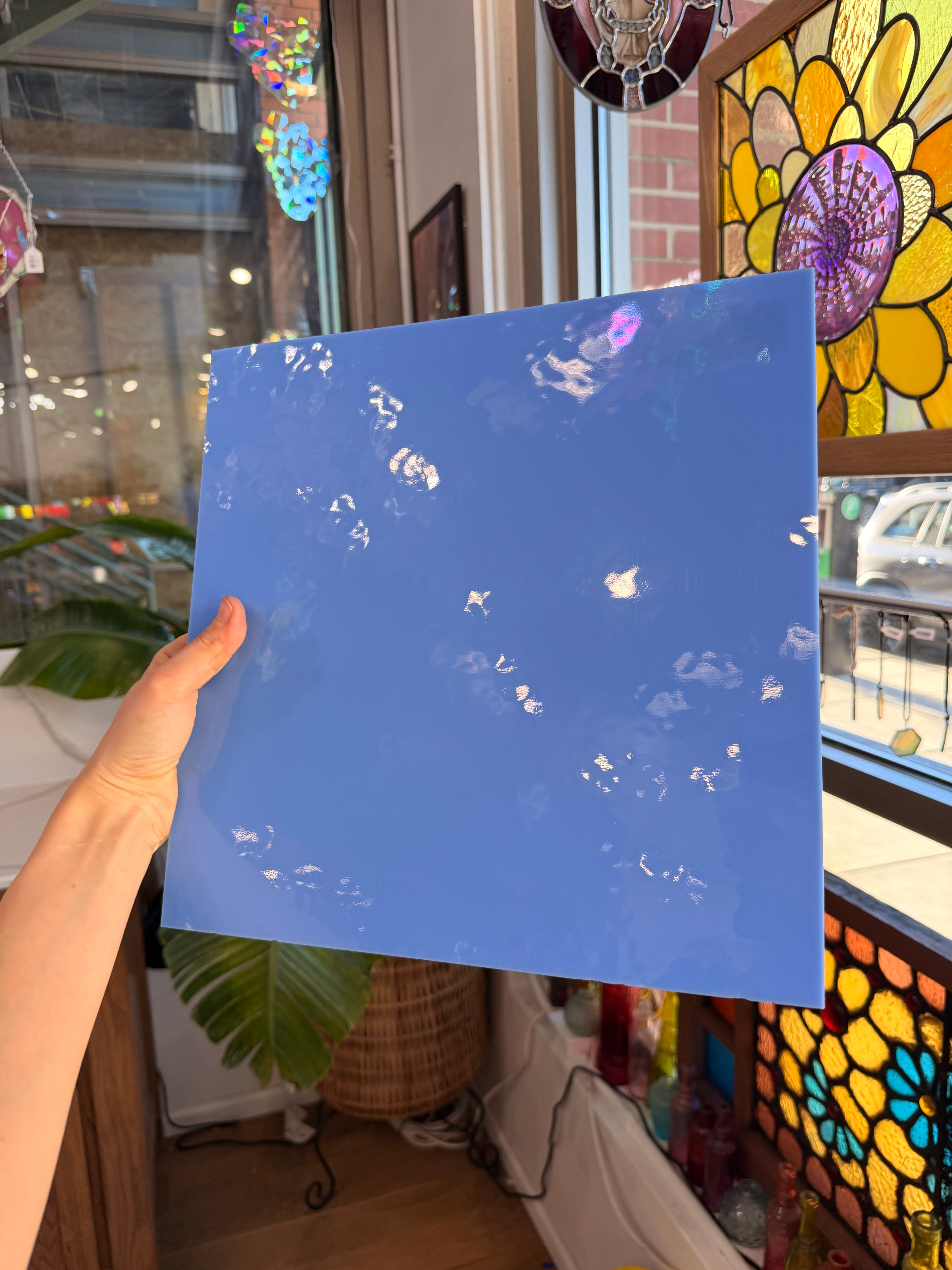 Hydrangea Opal Oceanside Fusible 96 COE (OGT 230.71F) Sheet Glass Colorado Glassworks