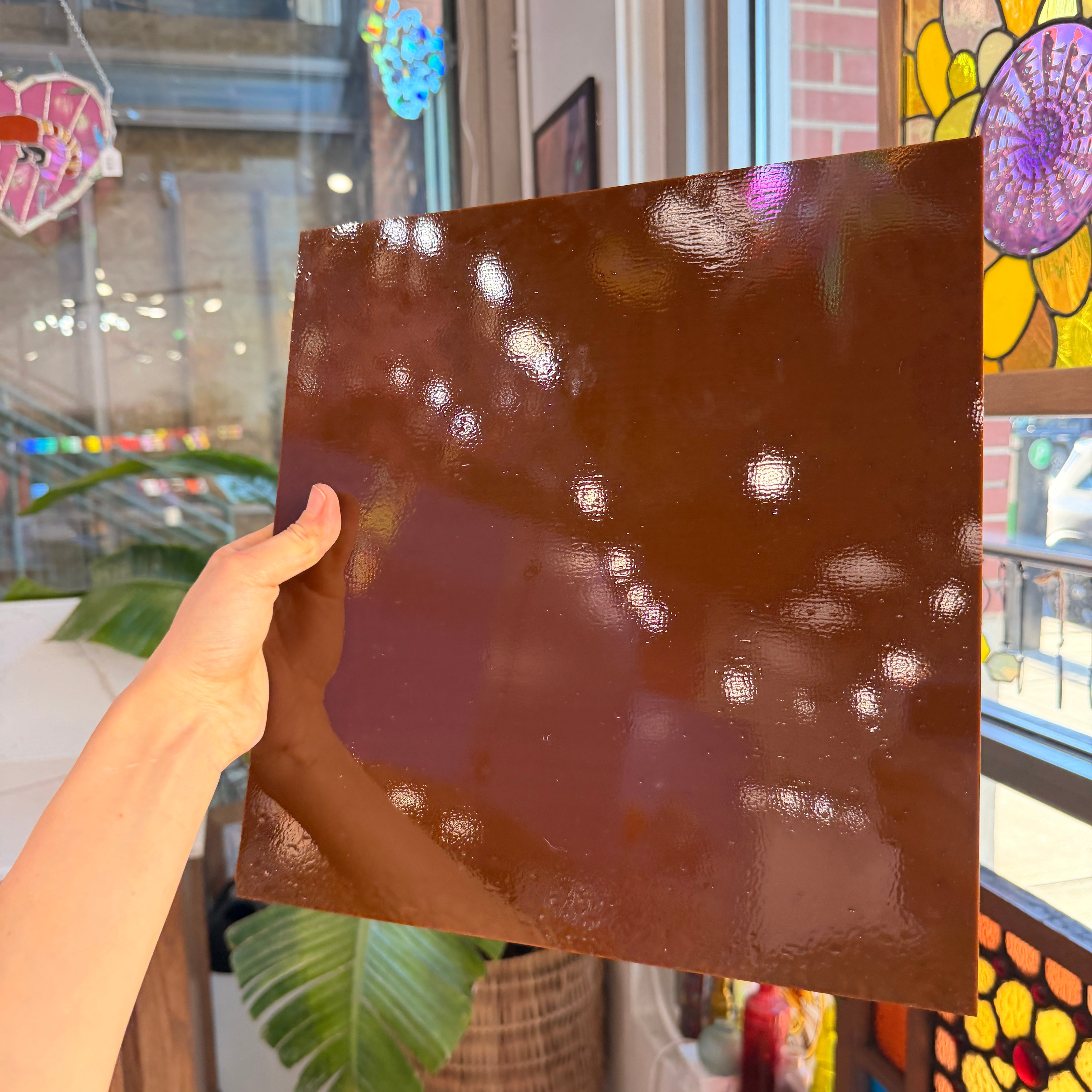 Chestnut Brown Opal Oceanside Fusible 96 COE (OGT 211.74F) Sheet Glass Colorado Glassworks