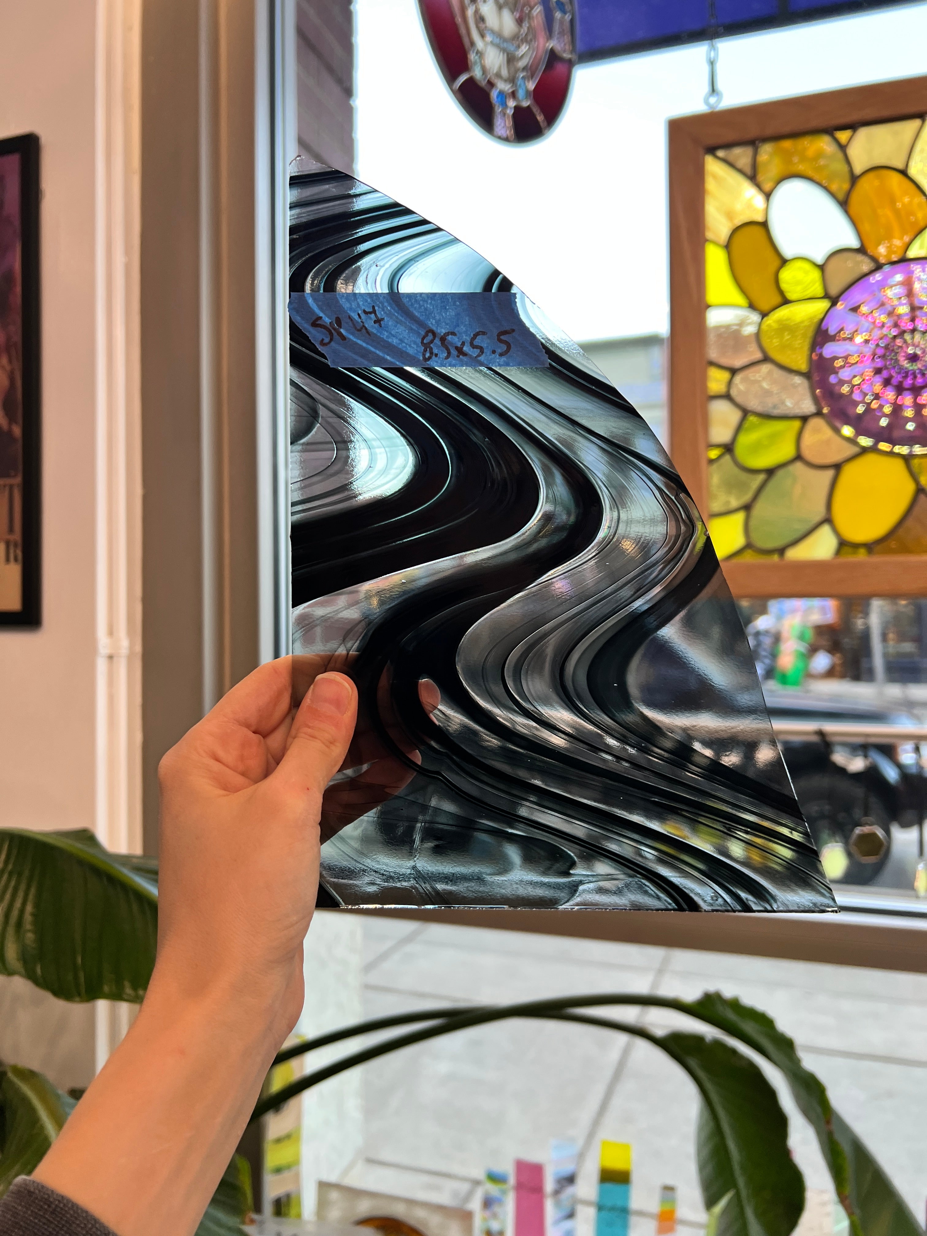 Black and Clear Baroque Spectrum Sheet Glass Colorado Glass Works