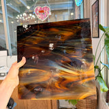 Dark Amber/White Oceanside Fusible 96 COE (OGT 317.6F) Sheet Glass Colorado Glassworks