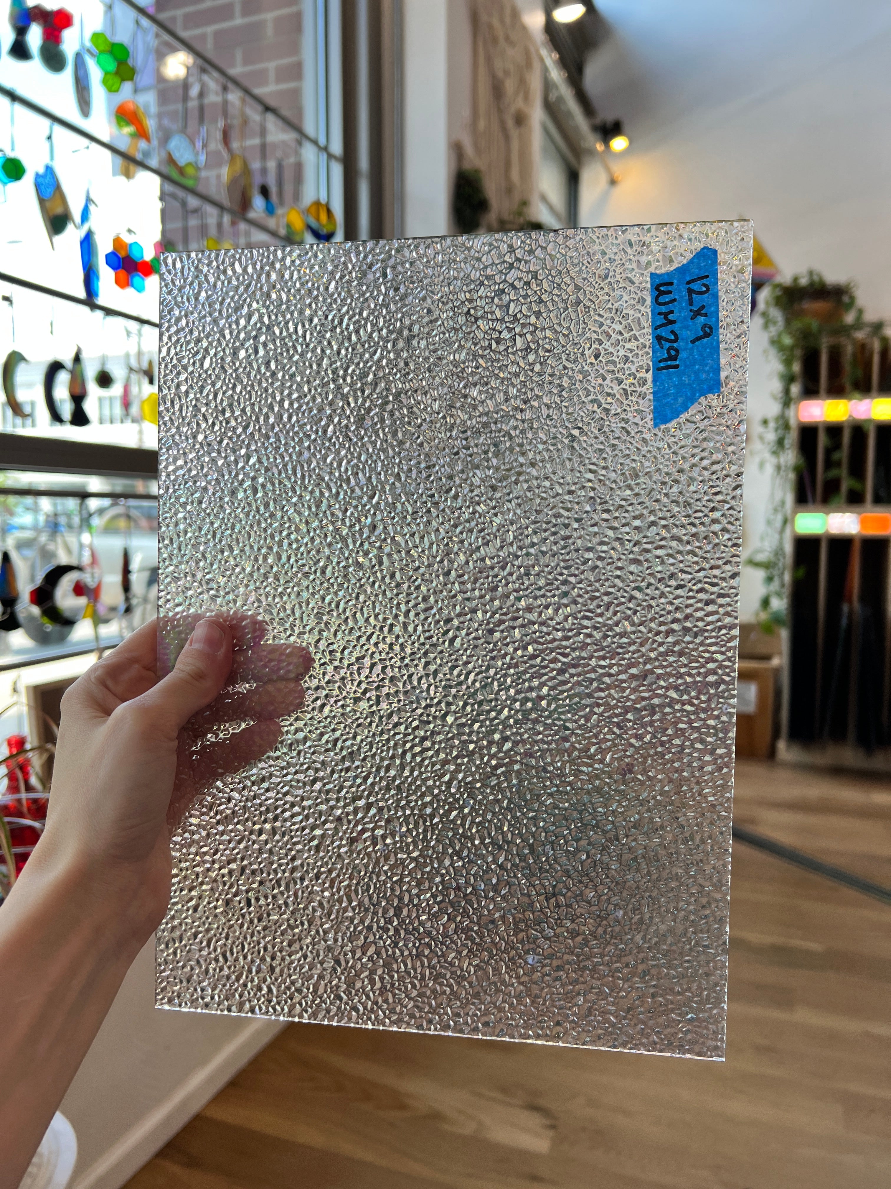 Iridescent Dew Drop Clear Wissmach Sheet Glass Colorado Glassworks   