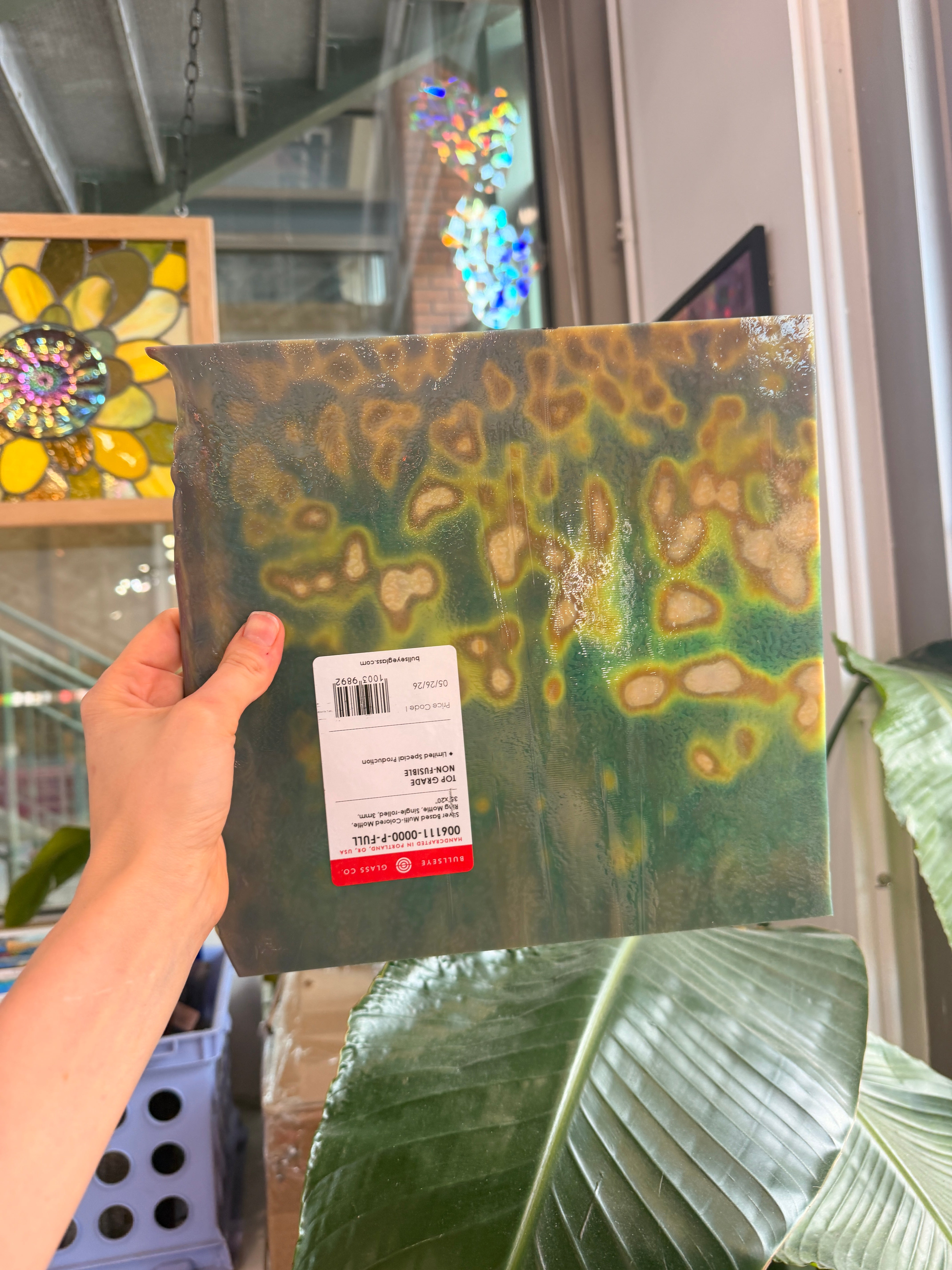 Silver Mottled Bullseye Sheet Glass