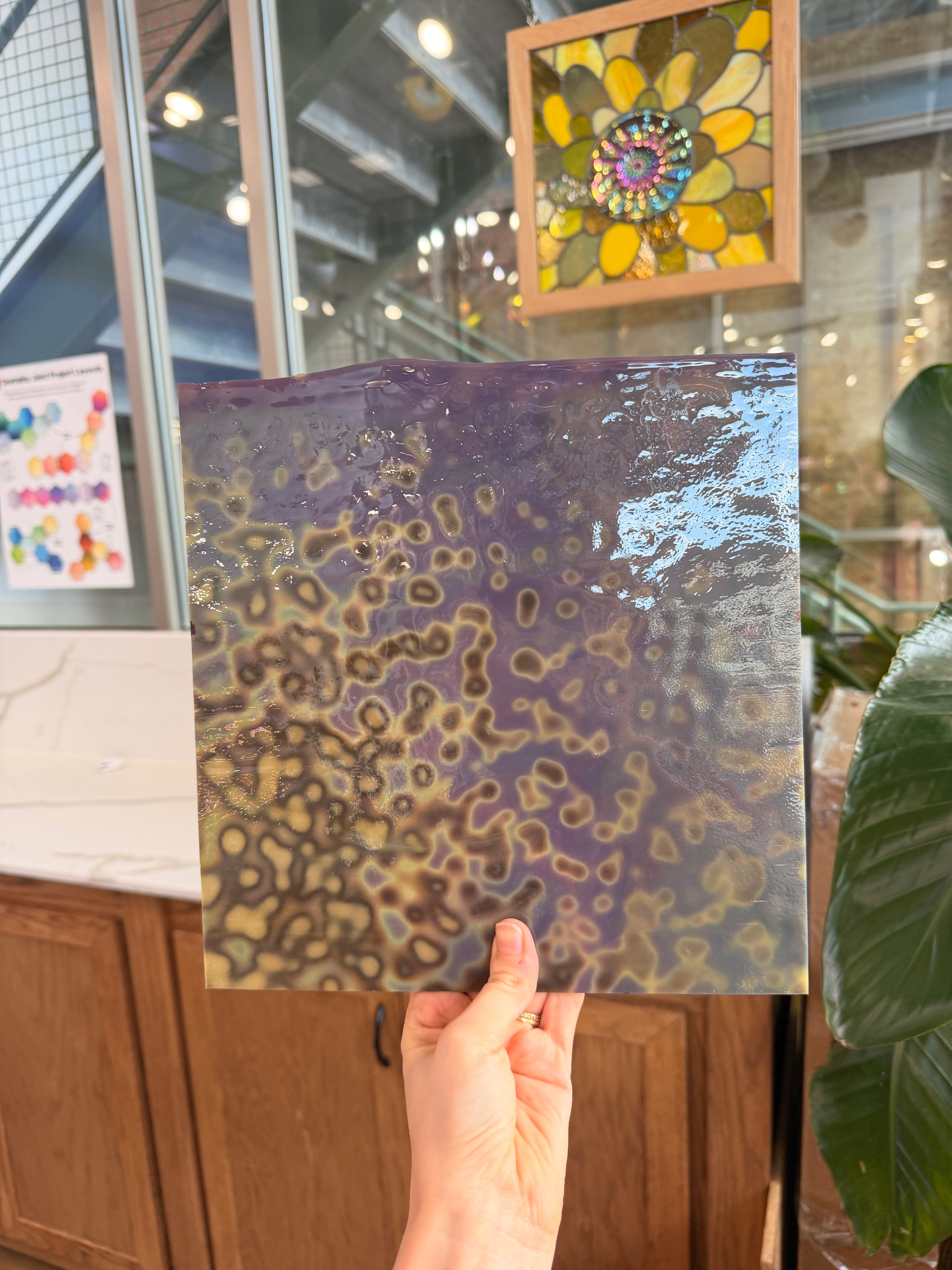 Silver Mottled Bullseye Sheet Glass