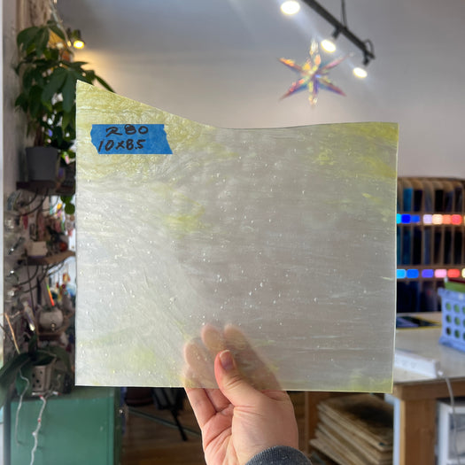 Yellow White Milky Kokomo Sheet Glass Colorado Glassworks 10x8.5in (KO-79340589)