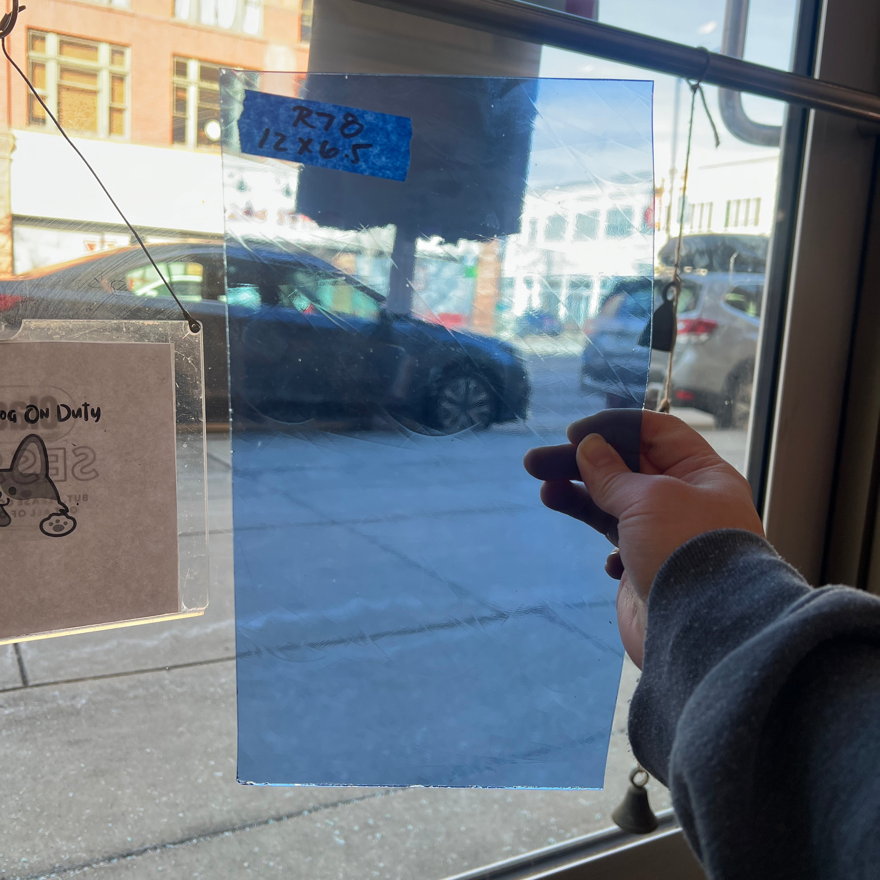 Medium Blue Artique Oceanside Transparent Sheet Glass Colorado Glassworks