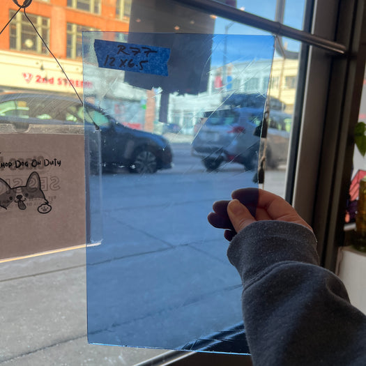 Medium Blue Artique Oceanside Transparent Sheet Glass Colorado Glassworks