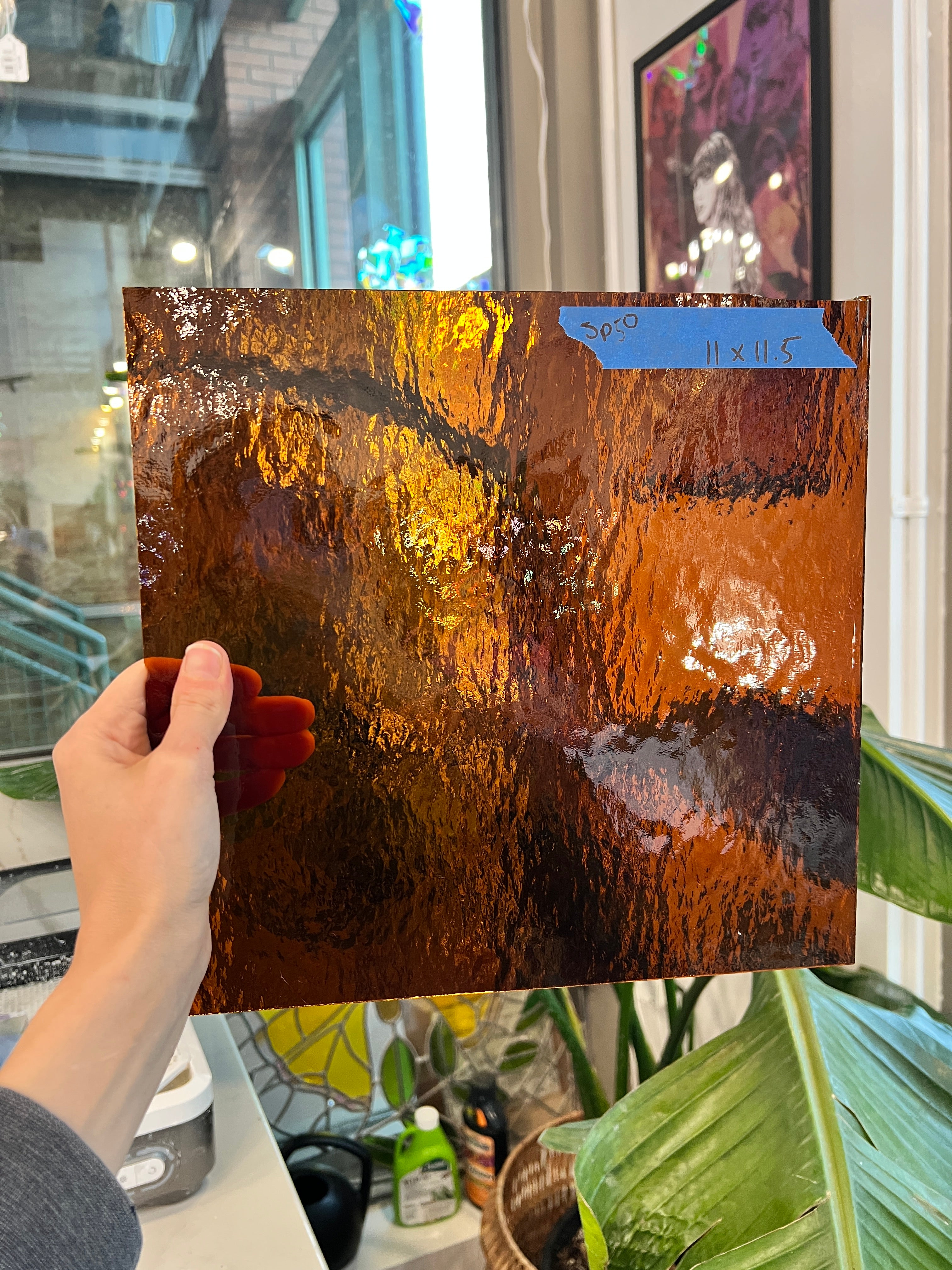 Amber Rough Rolled Spectrum Sheet Glass Colorado Glass Works