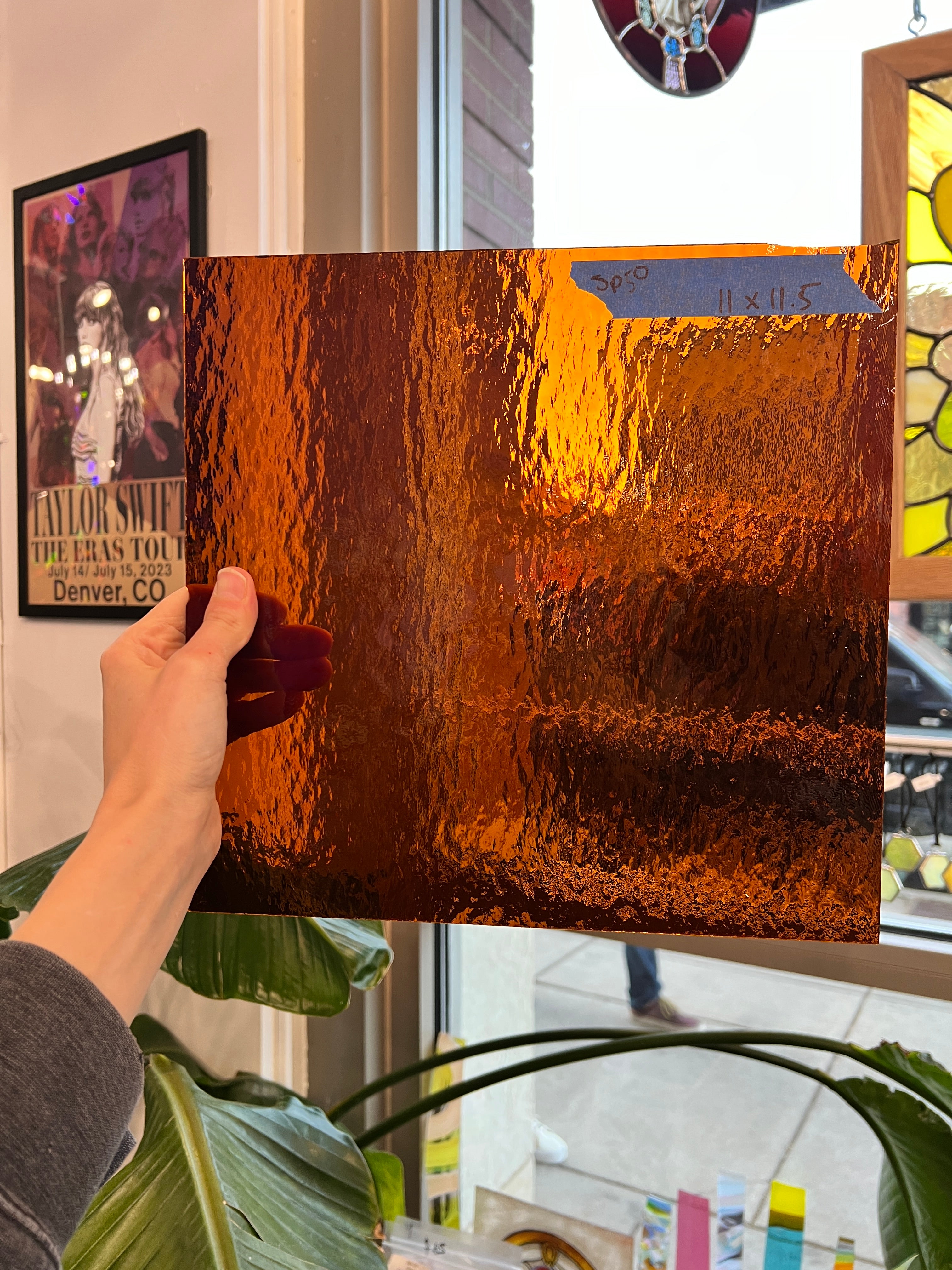 Amber Rough Rolled Spectrum Sheet Glass Colorado Glass Works