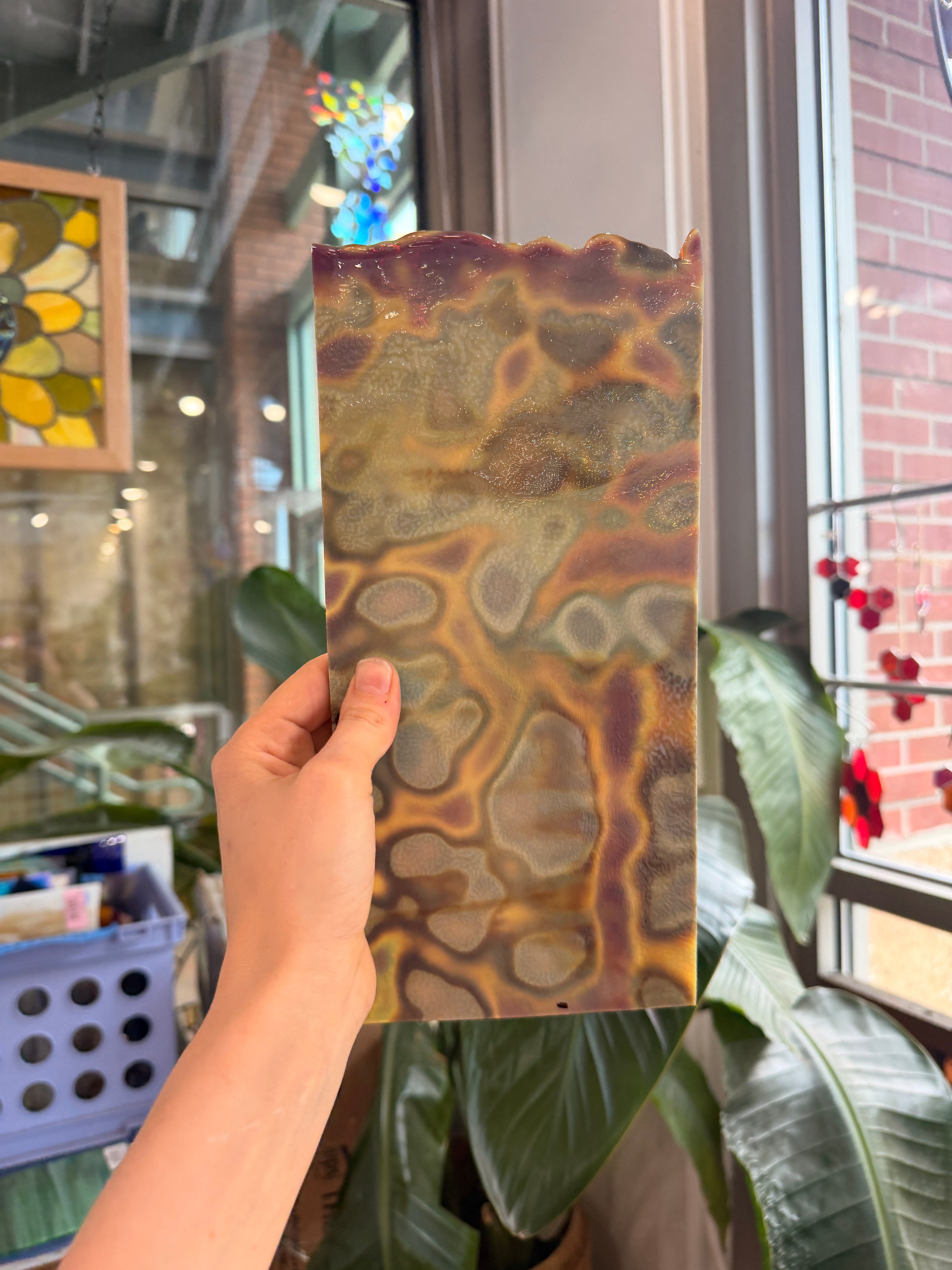 Silver Mottled Bullseye Sheet Glass