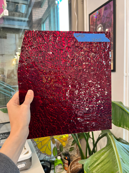 Red Figure C Textured Transparent Wissmach Sheet Glass Colorado Glassworks