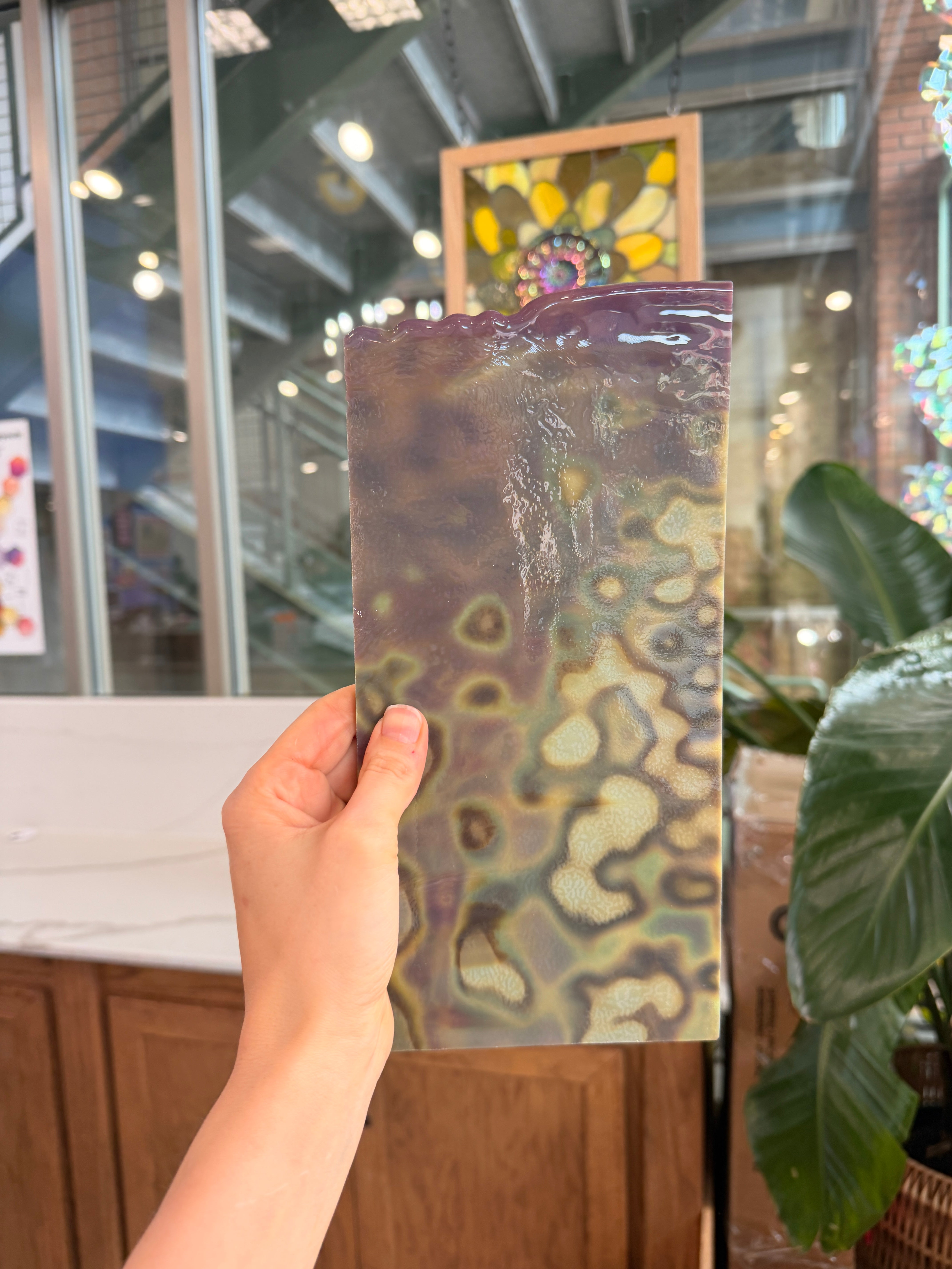Silver Mottled Bullseye Sheet Glass