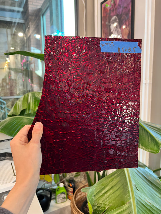 Red Figure C Textured Transparent Wissmach Sheet Glass Colorado Glassworks