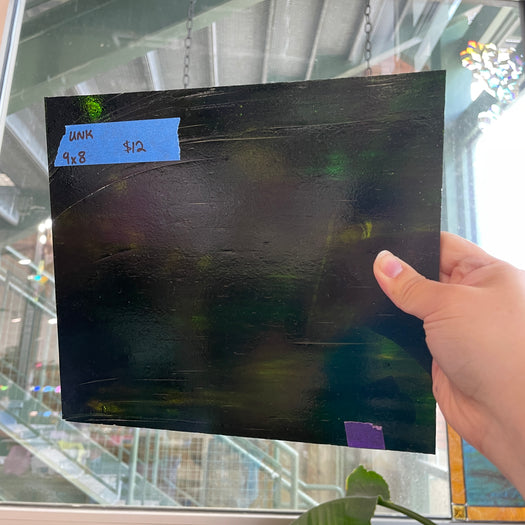 Dark Green Brown Mixed Transparent Sheet Glass Colorado Glassworks