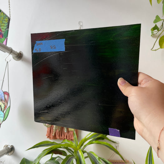 Dark Green Brown Mixed Transparent Sheet Glass Colorado Glassworks