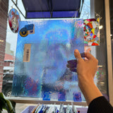 Periwinkle Cornflower Blue Iridescent Wissmach Fusible 96 COE Sheet Glass Colorado Glassworks   
