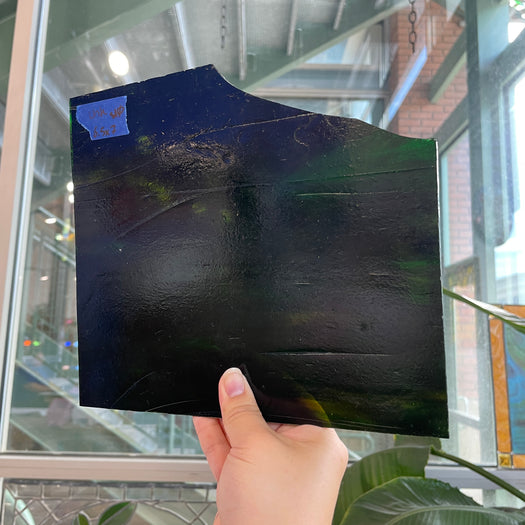 Dark Green Brown Mixed Transparent Sheet Glass Colorado Glassworks