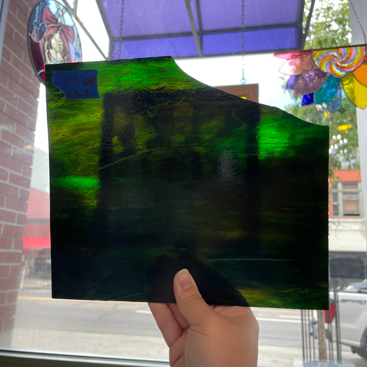 Dark Green Brown Mixed Transparent Sheet Glass Colorado Glassworks