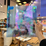 Periwinkle Cornflower Blue Iridescent Wissmach Fusible 96 COE Sheet Glass Colorado Glassworks
