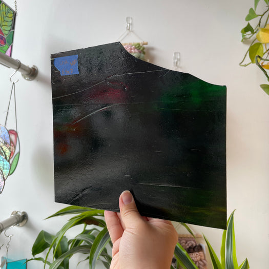 Dark Green Brown Mixed Transparent Sheet Glass Colorado Glassworks