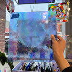 Periwinkle Cornflower Blue Iridescent Wissmach Fusible 96 COE Sheet Glass Colorado Glassworks   
