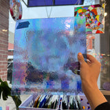 Periwinkle Cornflower Blue Iridescent Wissmach Fusible 96 COE Sheet Glass Colorado Glassworks   