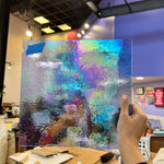 Periwinkle Cornflower Blue Iridescent Wissmach Fusible 96 COE Sheet Glass Colorado Glassworks