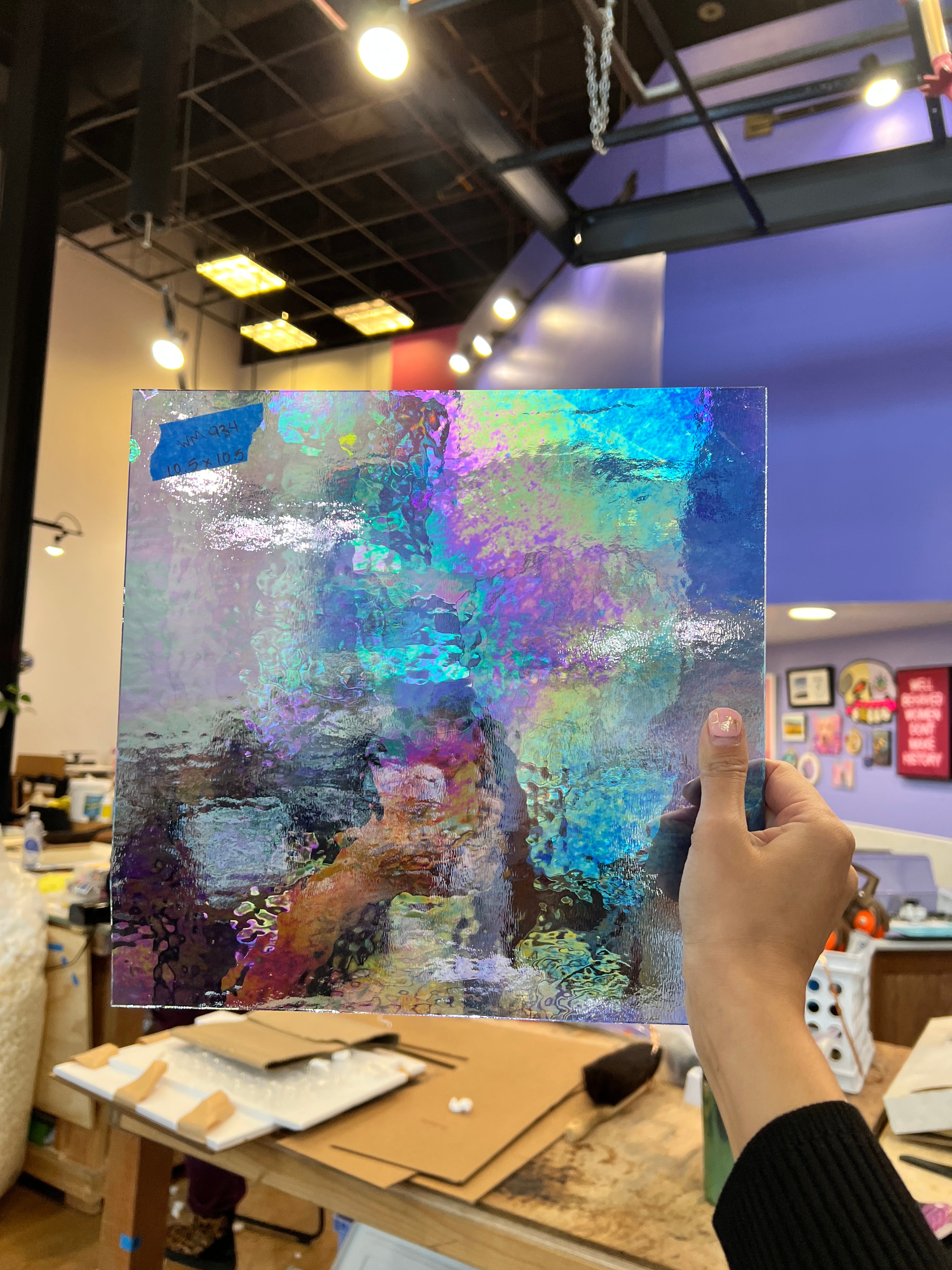 Periwinkle Cornflower Blue Iridescent Wissmach Fusible 96 COE Sheet Glass Colorado Glassworks