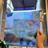 Periwinkle Cornflower Blue Iridescent Wissmach Fusible 96 COE Sheet Glass Colorado Glassworks   