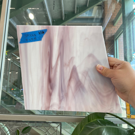 Lilac Pink White Wispy Opaque Spectrum Sheet Glass Colorado Glassworks