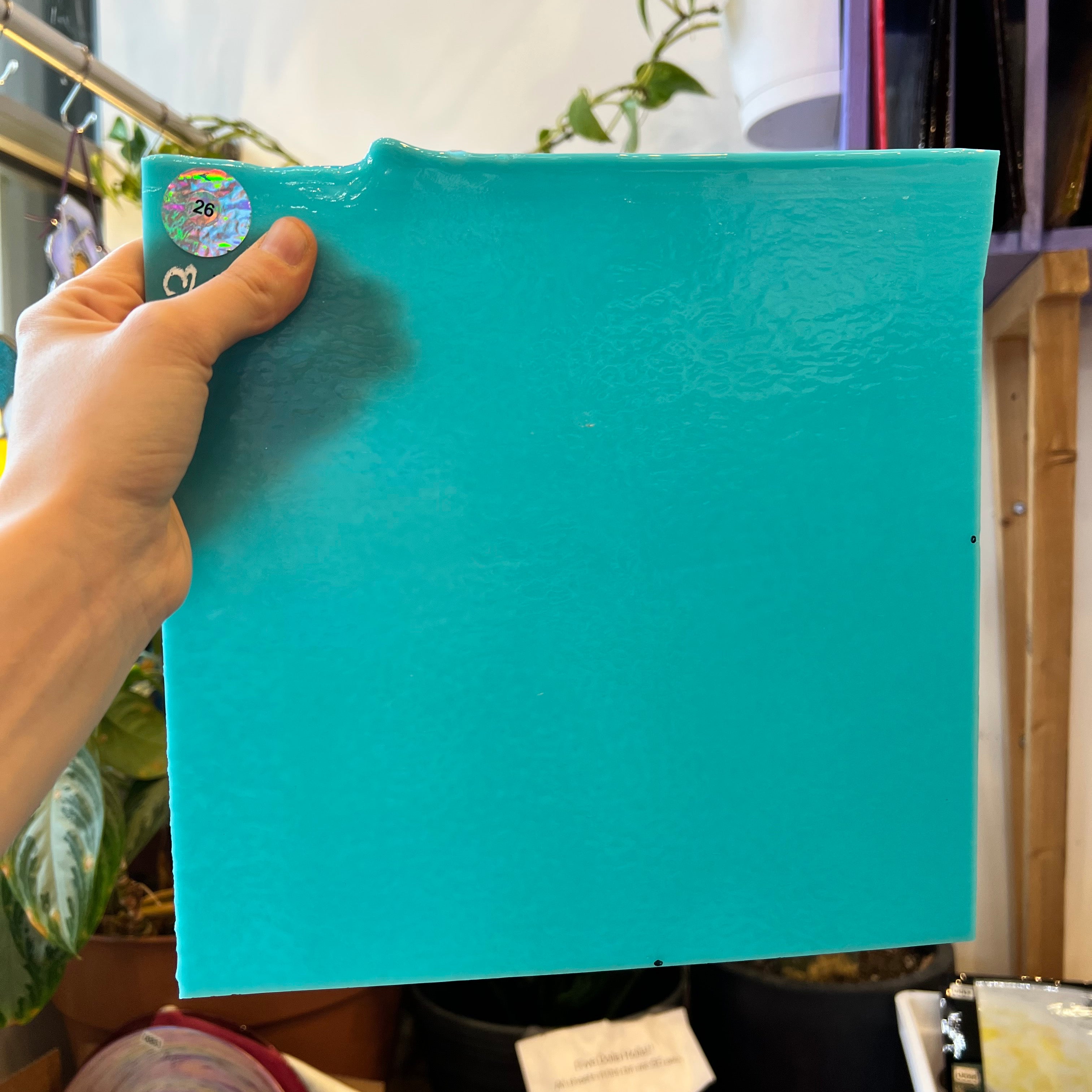 Teal Blue Bullseye Fusible 90 COE Sheet Glass Colorado Glassworks