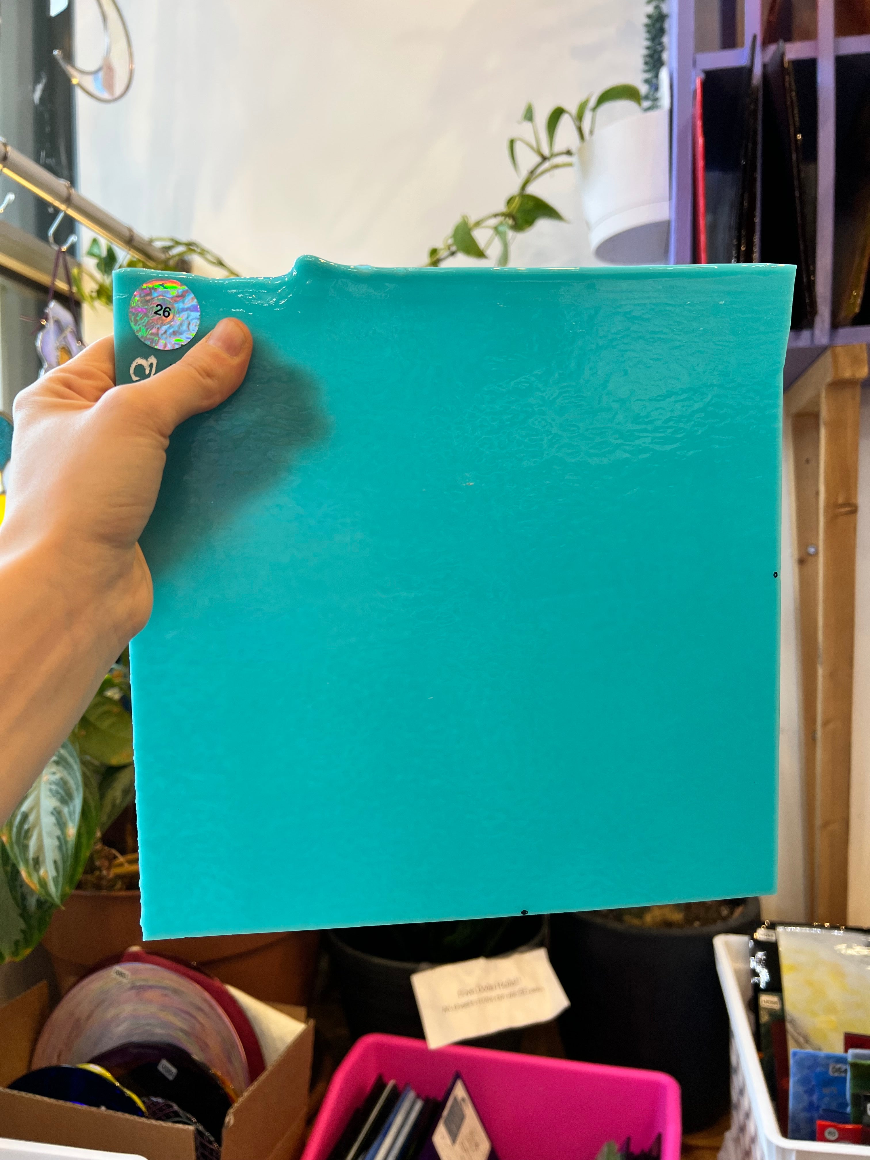 Teal Blue Bullseye Fusible 90 COE Sheet Glass Colorado Glassworks