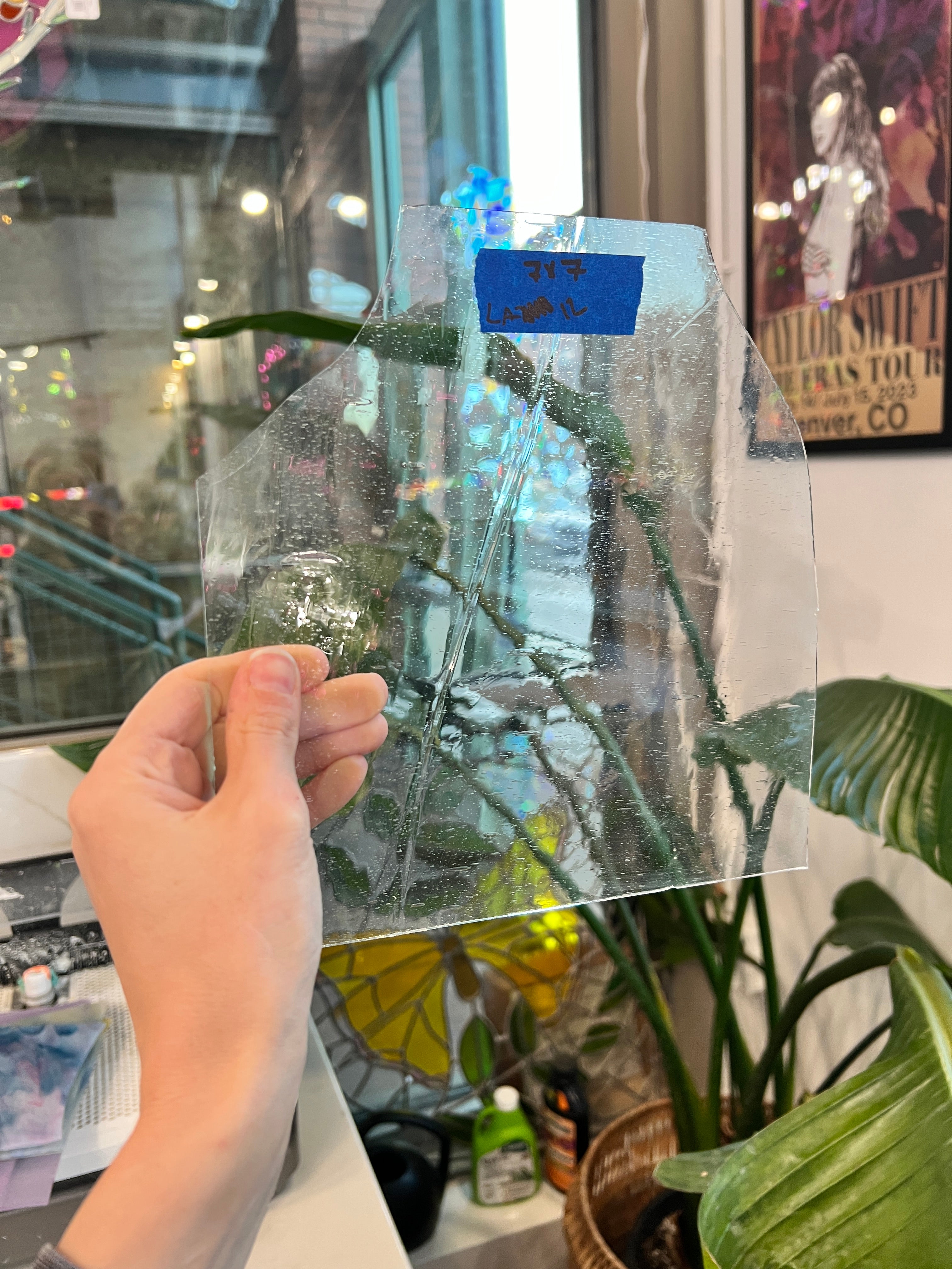 Clear Mouthblown Misc Glass Sheet Glass Colorado Glassworks LA12 (7x7in)