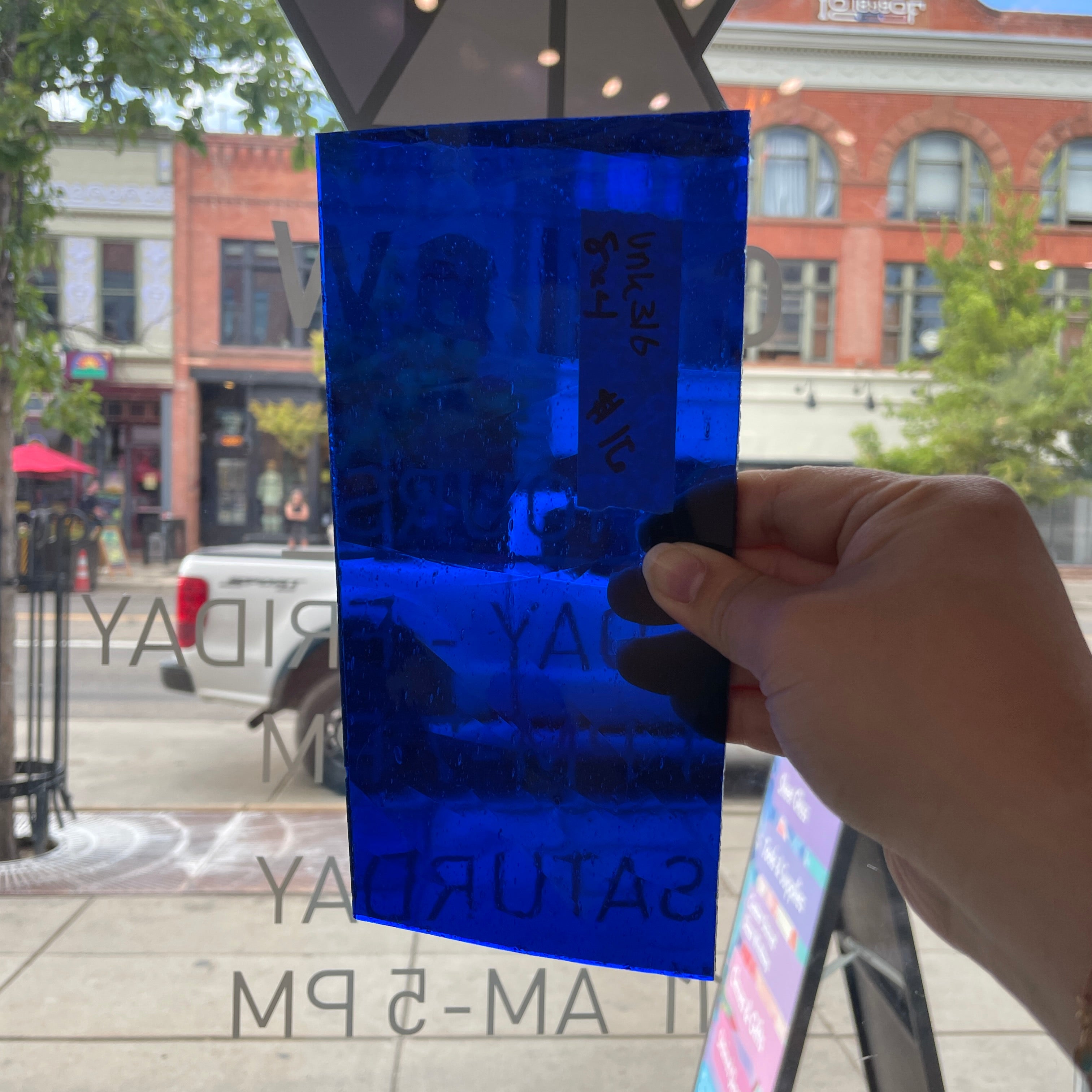 Dark Blue Transparent Sheet Glass Colorado Glassworks