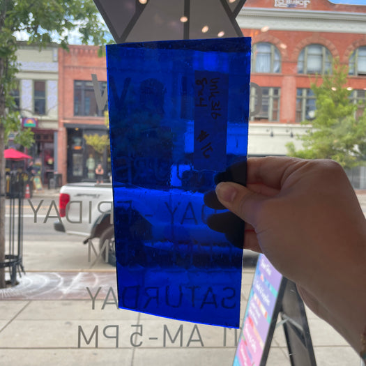 Dark Blue Transparent Sheet Glass Colorado Glassworks
