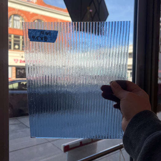 Textured Blue Transparent Optimum Sheet Glass Colorado Glassworks