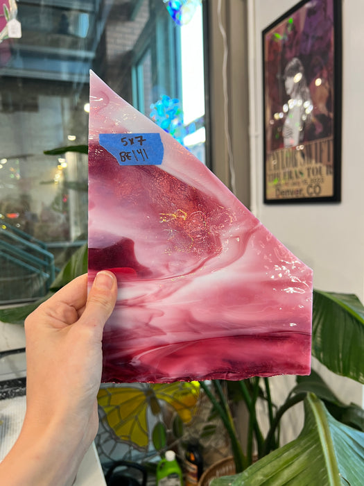 Vintage Hot Pink Mixed Bullseye 90 COE Sheet Glass Colorado Glassworks