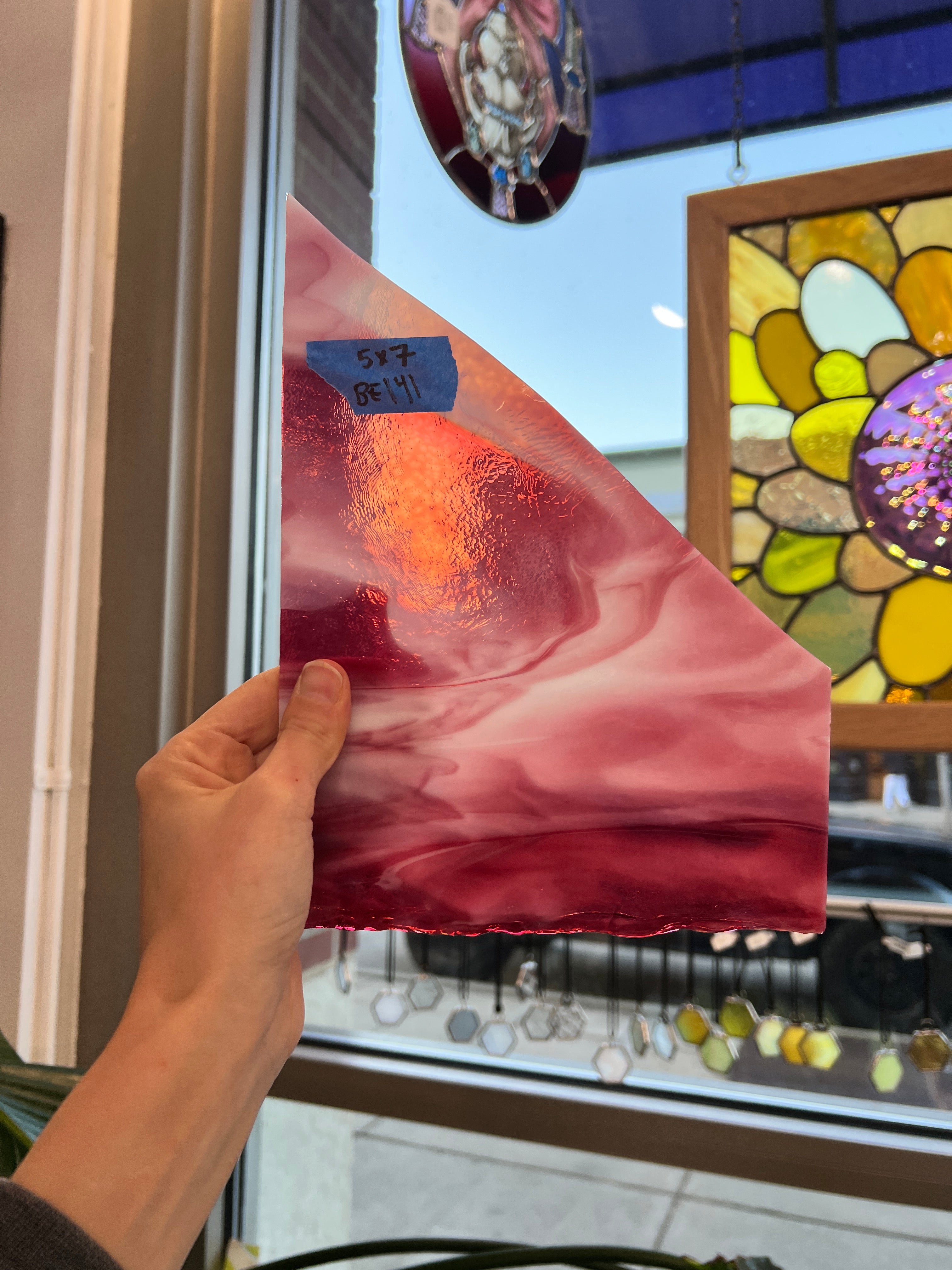 Vintage Hot Pink Mixed Bullseye 90 COE Sheet Glass Colorado Glassworks