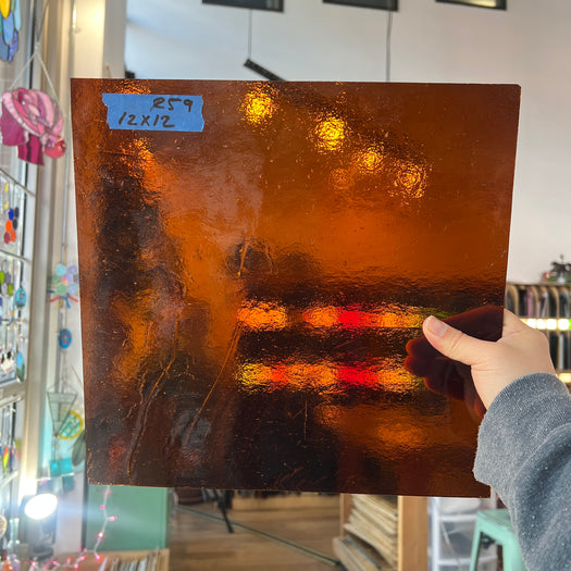 Dark Amber Kokomo Sheet Glass Colorado Glassworks 12x12in (KO-46196013)