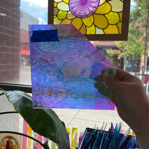 Pink/Green Transparent Dichroic Sheet Glass Colorado Glassworks