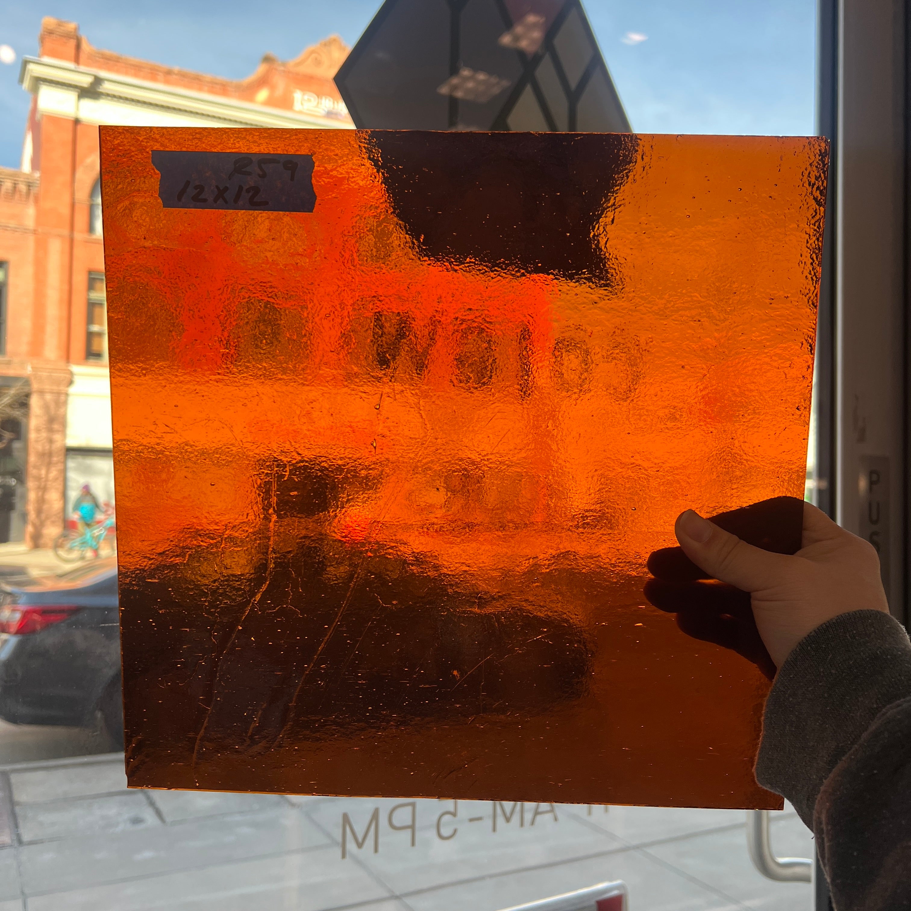 Dark Amber Kokomo Sheet Glass Colorado Glassworks