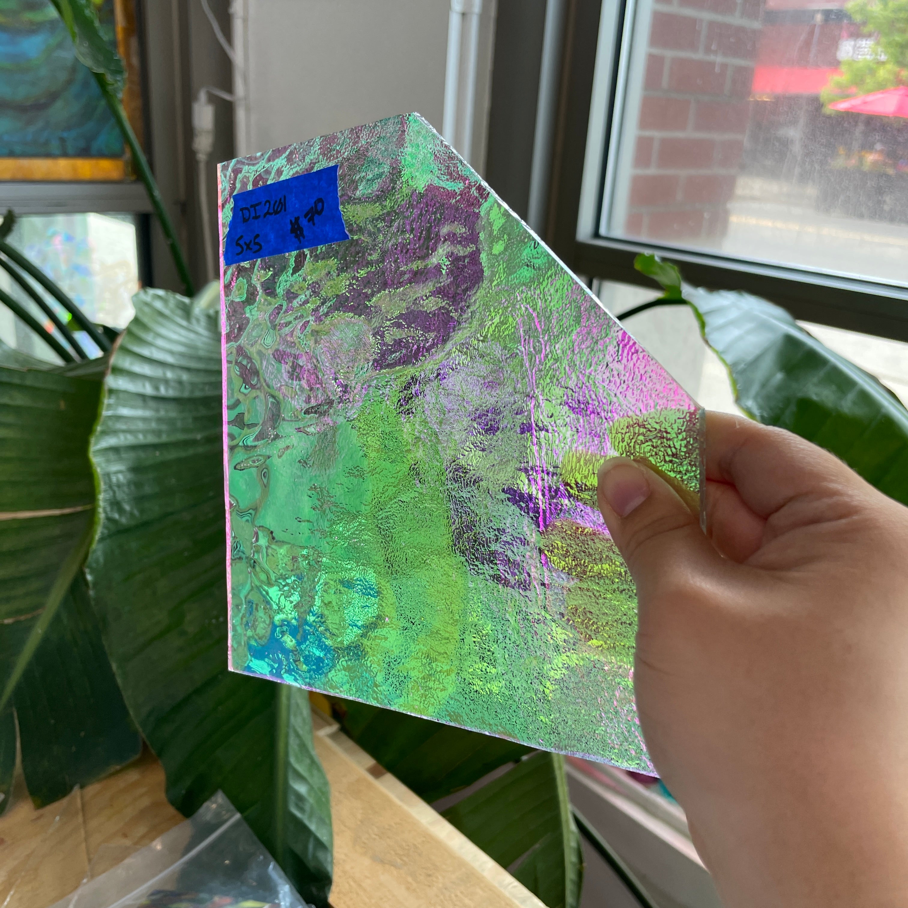 Pink/Green Transparent Dichroic Sheet Glass Colorado Glassworks