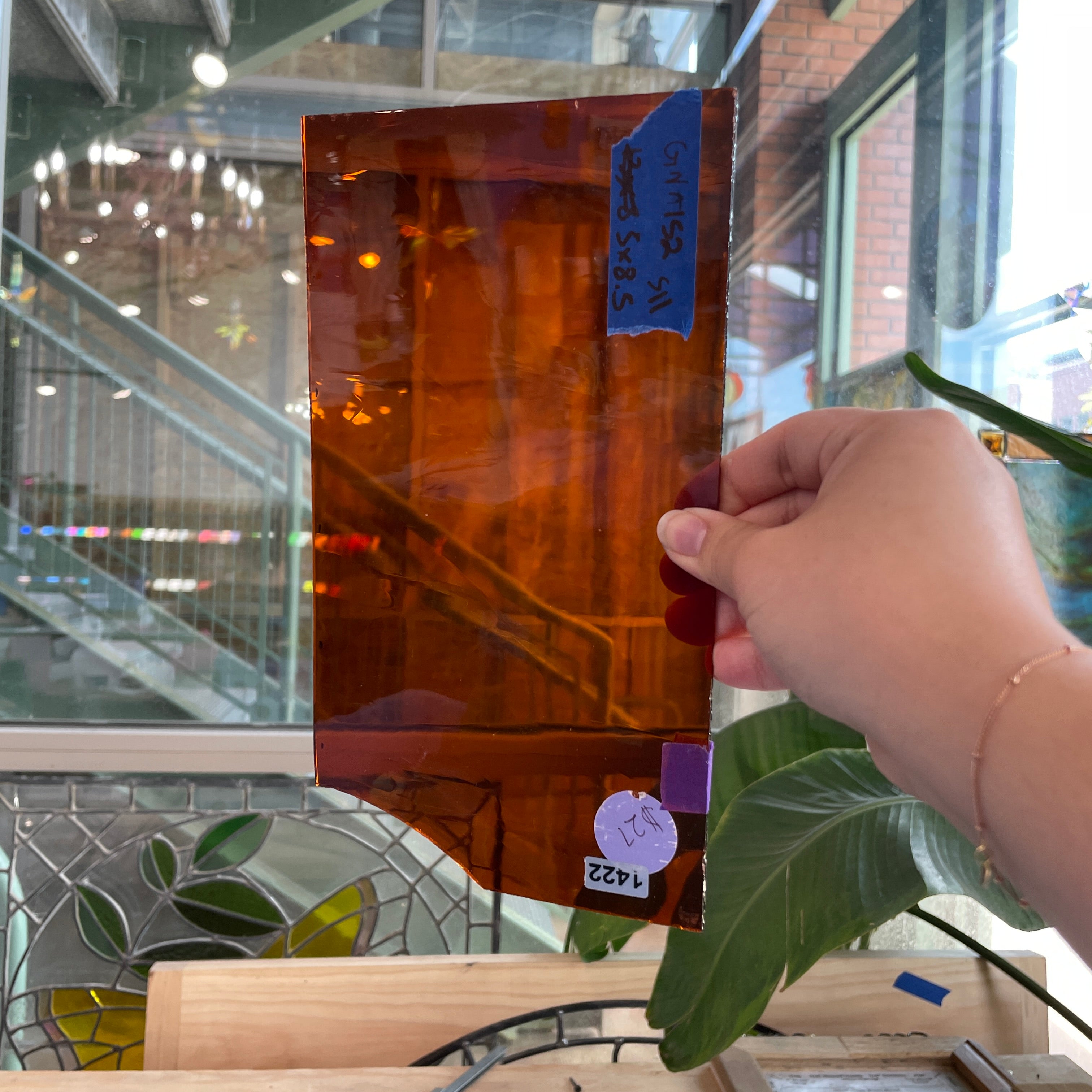 Deep Amber Transparent GNA Sheet Glass Colorado Glassworks GNA152 (5x8.5in)