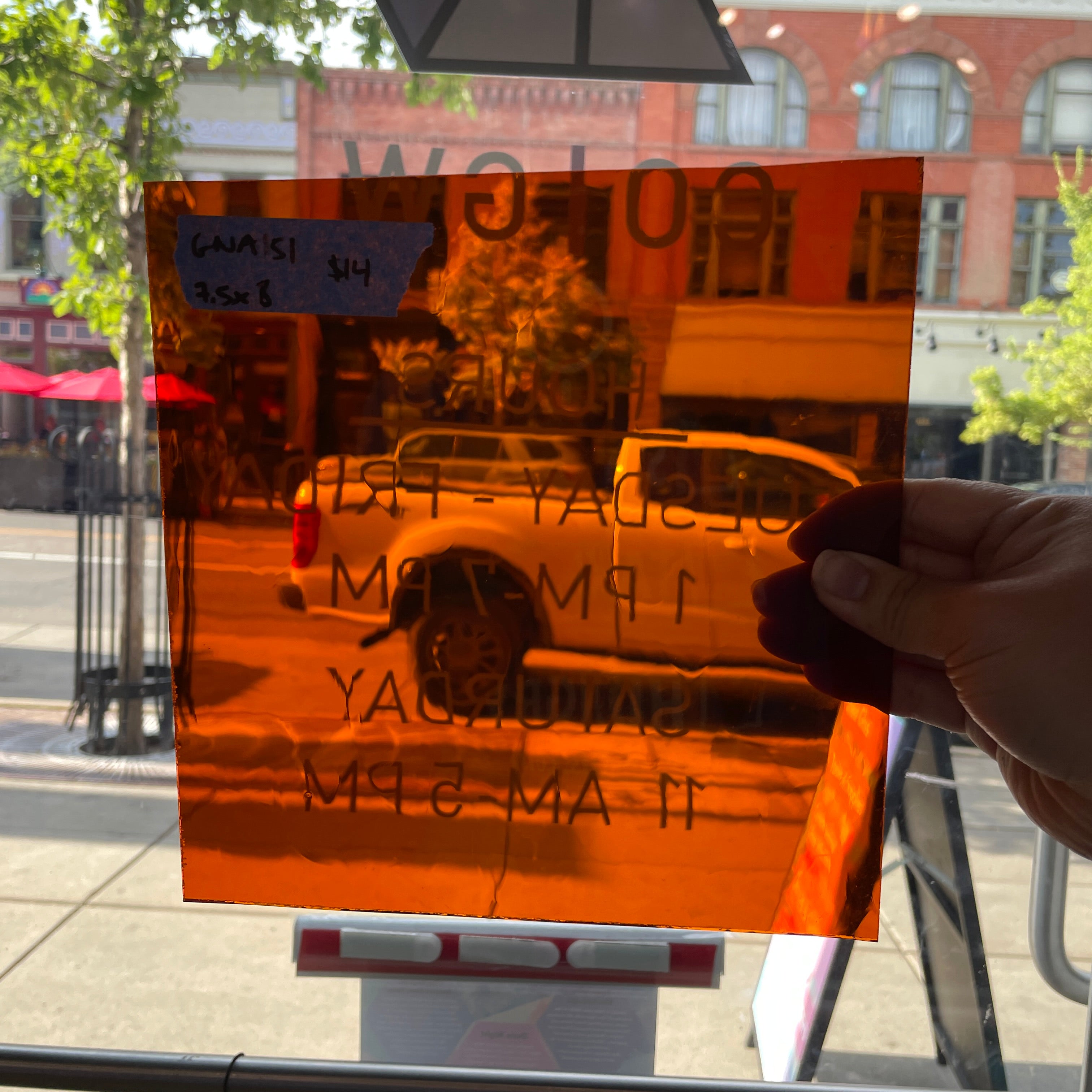 Deep Amber Transparent GNA Sheet Glass Colorado Glassworks