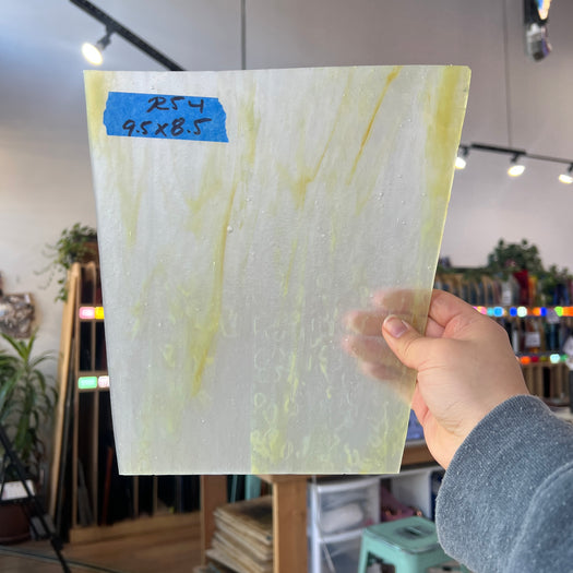 Yellow White Milky Kokomo Sheet Glass Colorado Glassworks 9.5x8.5in (KO-79307821)