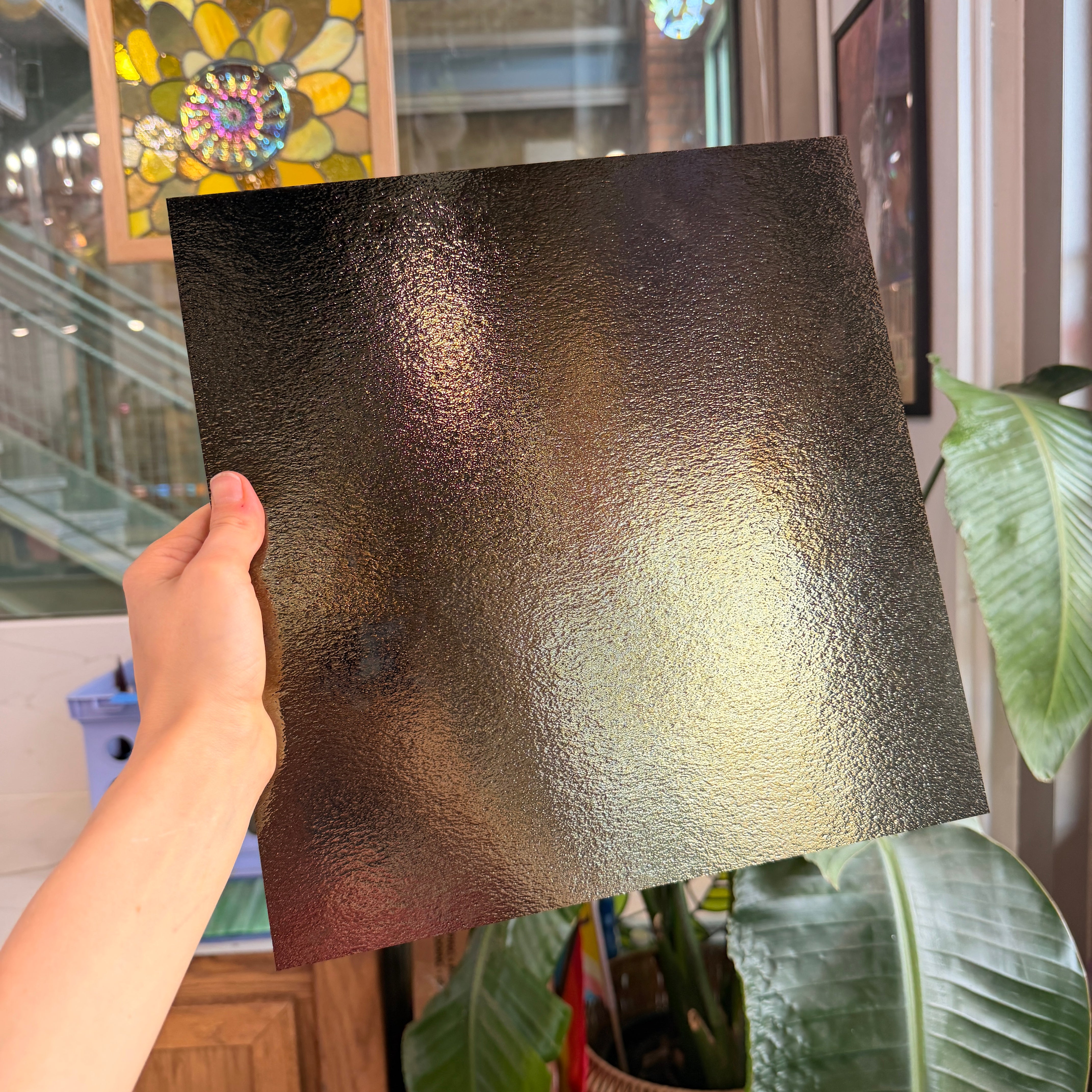 Black Satin Chrome Iridescent Oceanside Fusible 96 COE (OGT 1009SNMIRF)