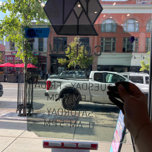 Medium Gray Transparent Artique Sheet Glass Colorado Glassworks