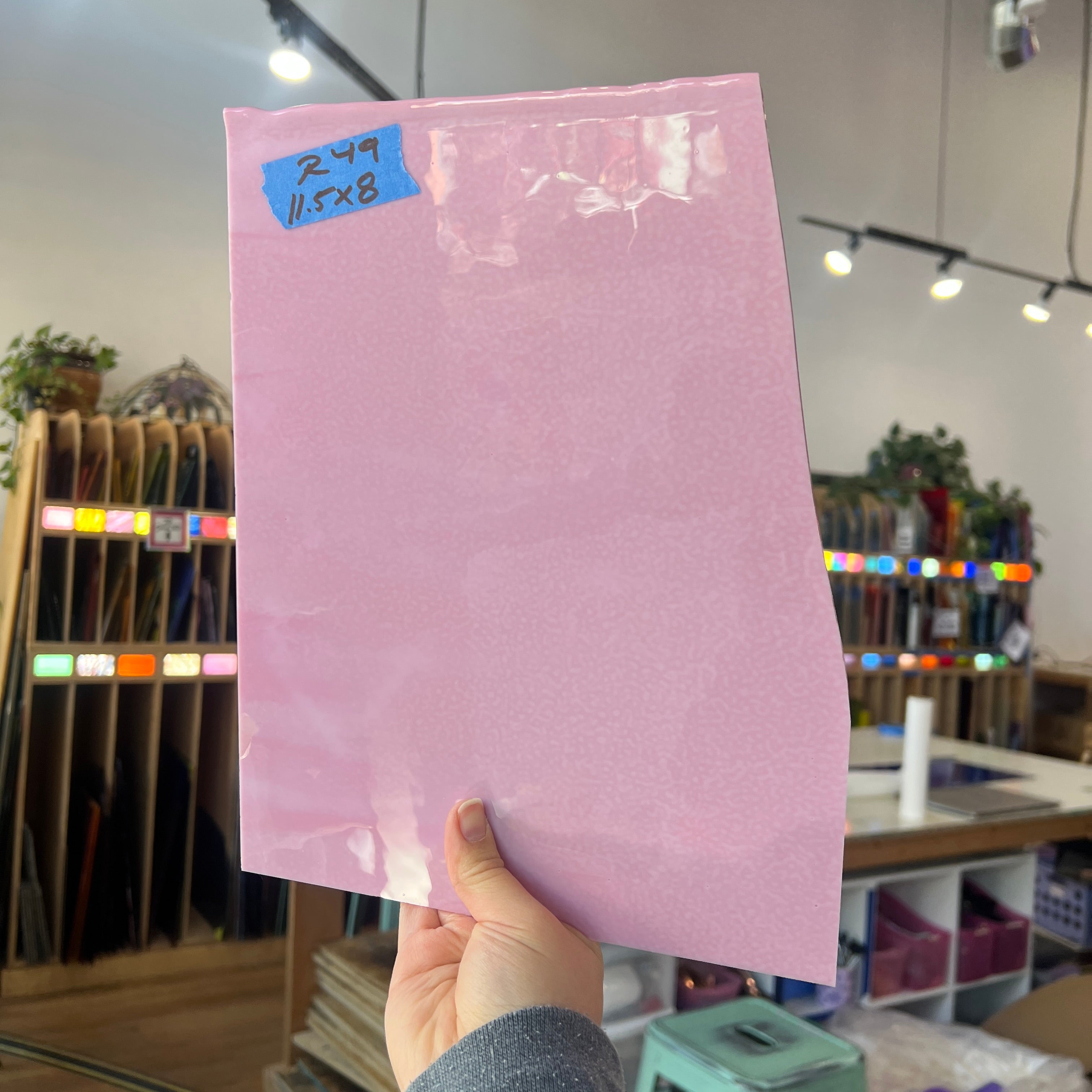 Pink Blush (Striker) Opal Double Roll Fusible 90 COE Sheet Glass Colorado Glassworks 11.5x8in (BE-45497133)