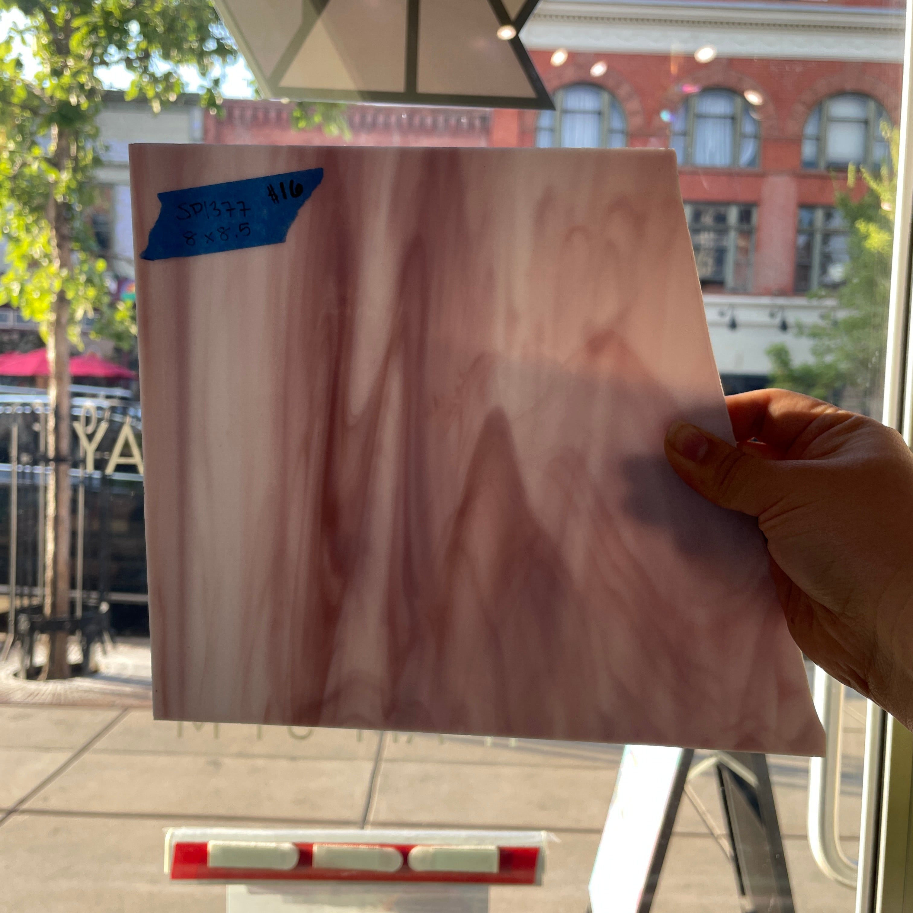Lilac Pink White Wispy Opaque Spectrum Sheet Glass Colorado Glassworks