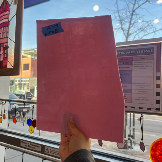 Pink Blush (Striker) Opal Double Roll Fusible 90 COE Sheet Glass Colorado Glassworks